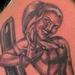 Tattoos - Black and Gray Pinup with wrentch - 53765